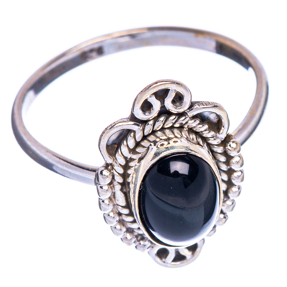 Black Onyx Dainty Ring Size 6.25 (925 Sterling Silver) R147290