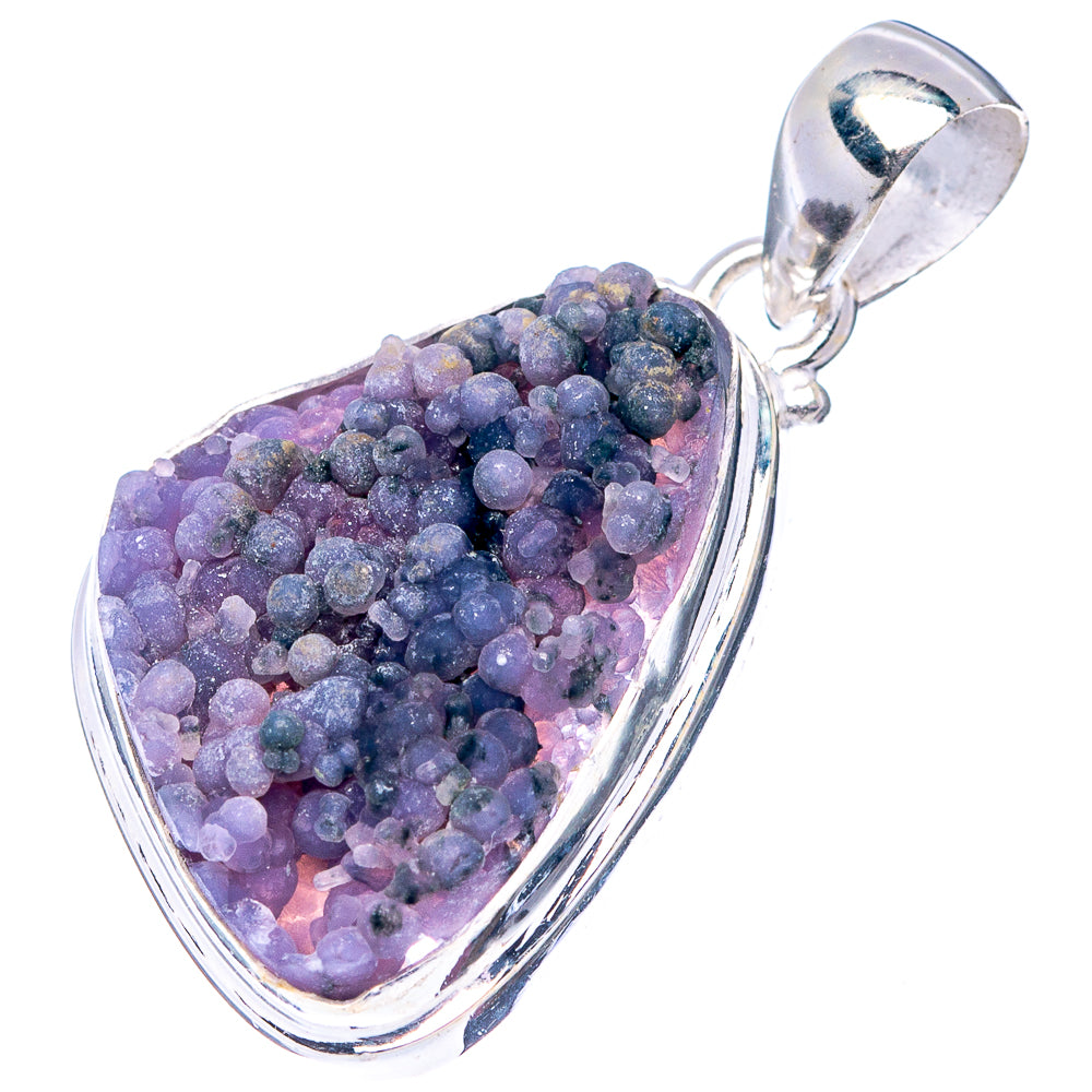 Rare Grage Agate Pendant 1 1/2" (.925 Sterling Silver)