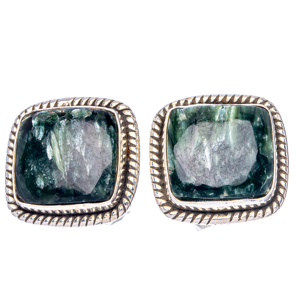 Seraphinite Earrings 5/8" (925 Sterling Silver) E1564