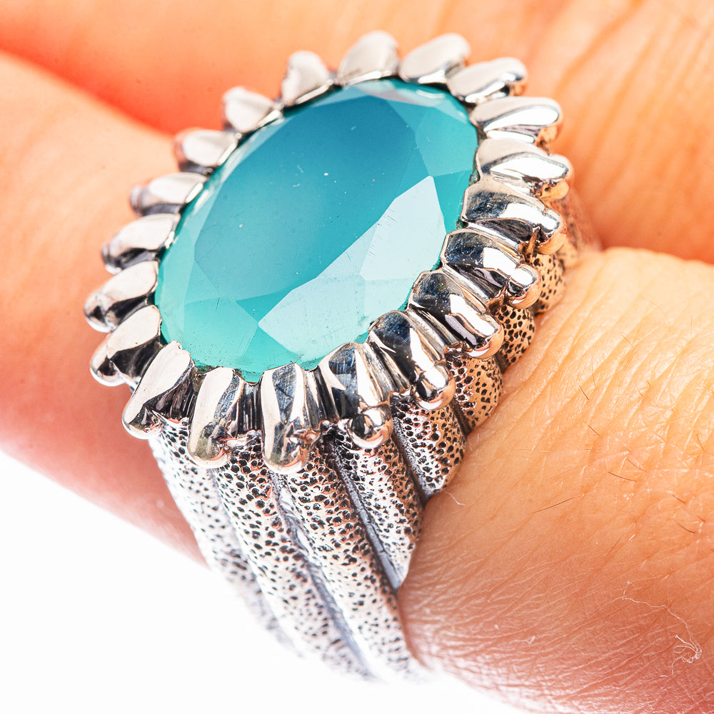 Aqua Chalcedony Ring Size 7.25 (925 Sterling Silver) R141921