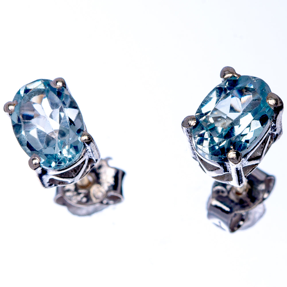 Blue Topaz Dainty Earrings 1/4" (925 Sterling Silver) E433132