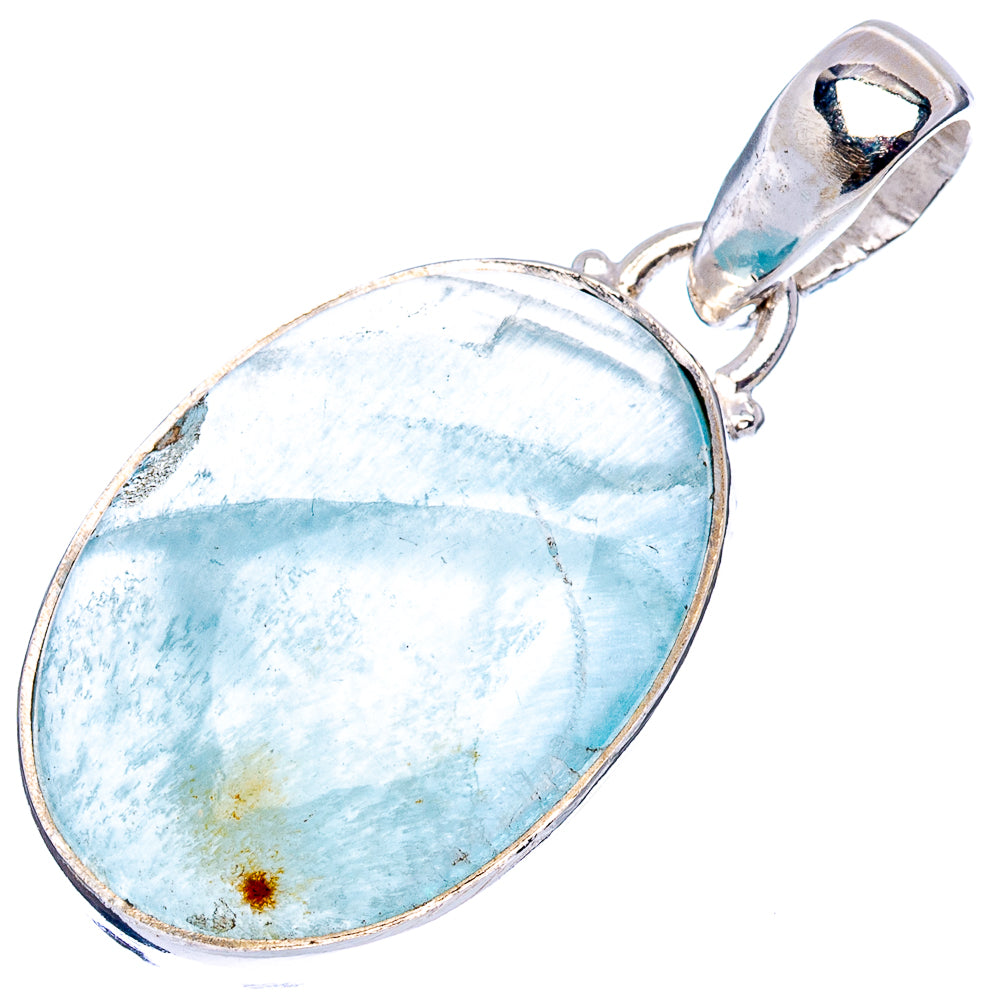 Aquamarine Pendant 1 1/2" (.925 Sterling Silver)