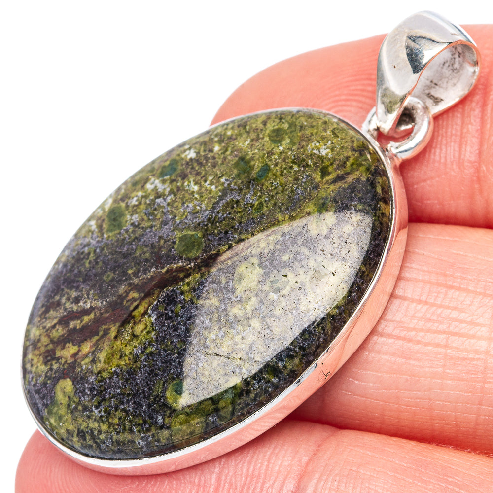 Dragon's Bloodstone Pendant 1 5/8" (925 Sterling Silver) P42215