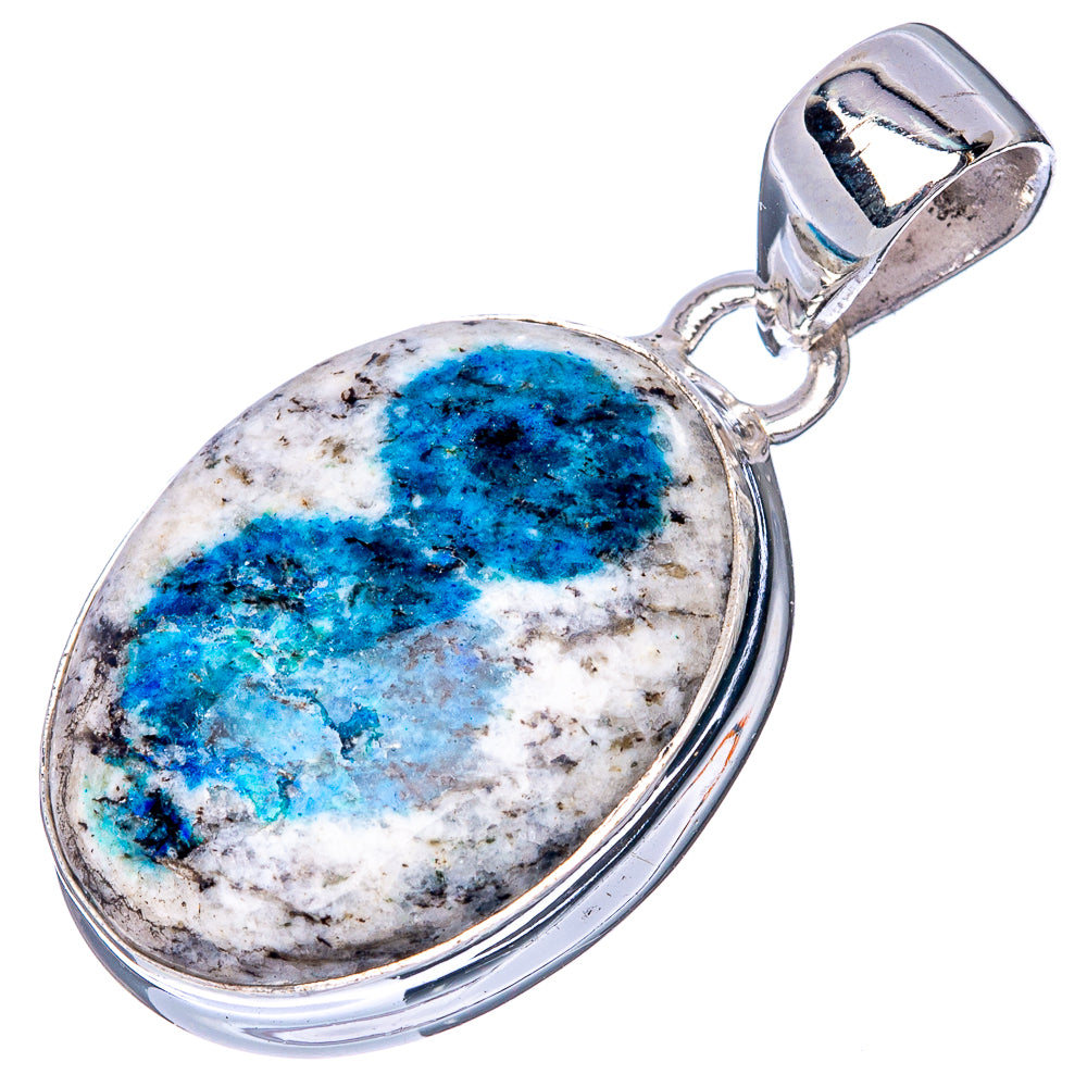K2 Blue Azurite Pendant 1 3/8" (925 Sterling Silver) P40939
