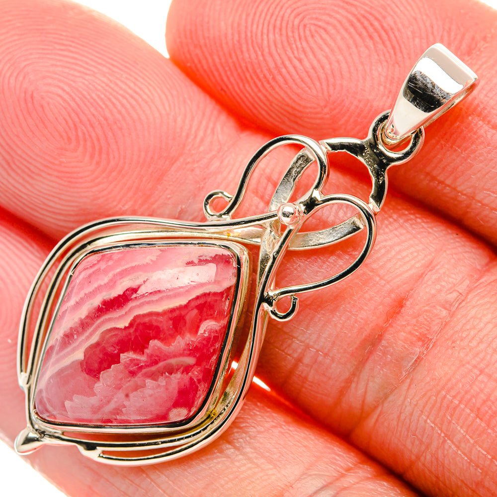 Premium Rhodochrosite 925 Sterling Silver Pendant 1 7/8" (925 Sterling Silver) PD37764