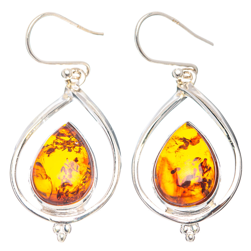 Premium Baltic Amber Earrings 1 5/8" (.925 Sterling Silver)