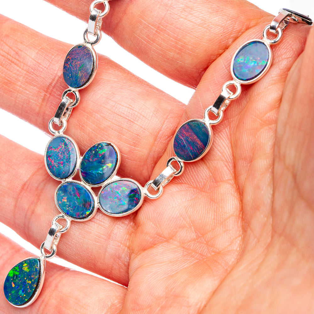Anasilvercos Doublet Opal Bracelet 7 To 8" (925 Sterling Silver) (925 Sterling Silver) N90094