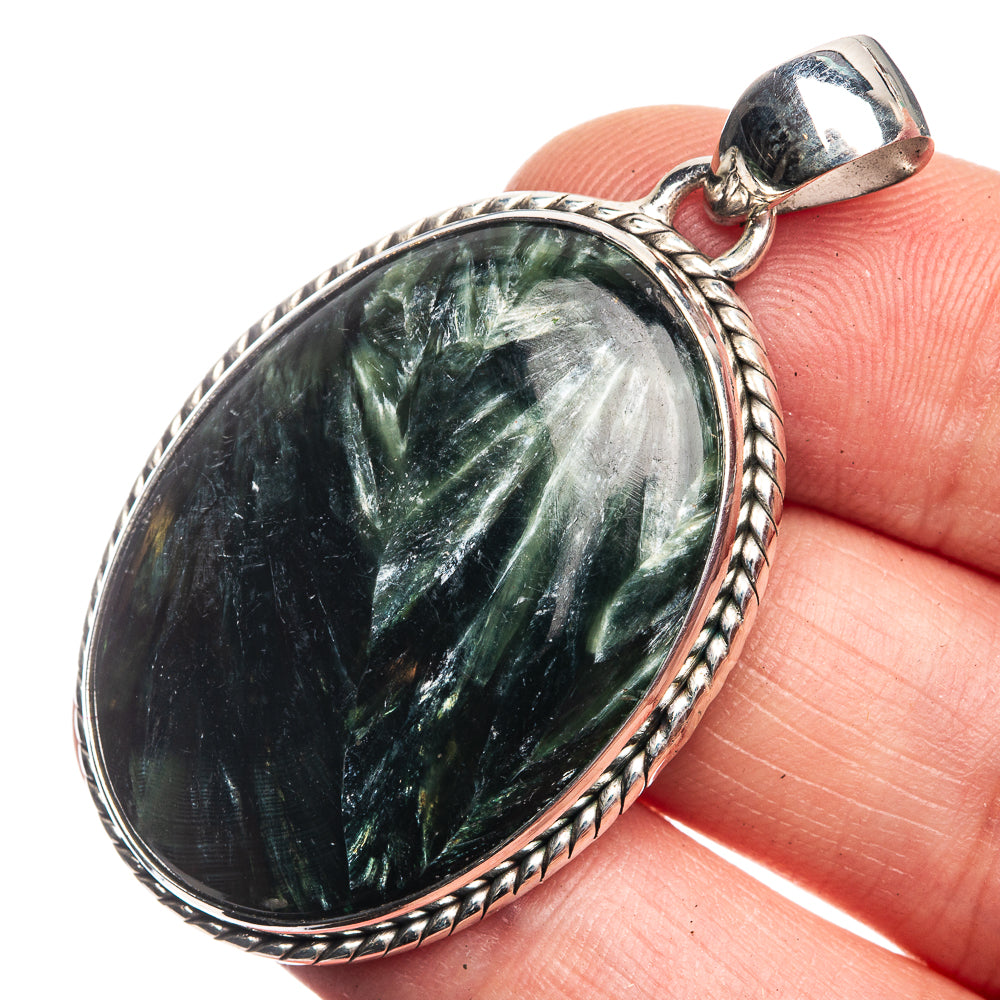 Seraphinite Pendant 1 7/8" (925 Sterling Silver) P39157