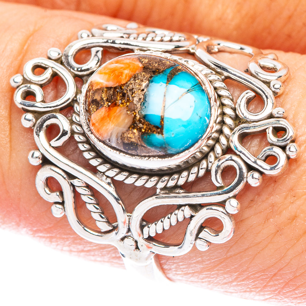 Spiny Oyster Turquoise Ring Size 8.5 (925 Sterling Silver) R146768