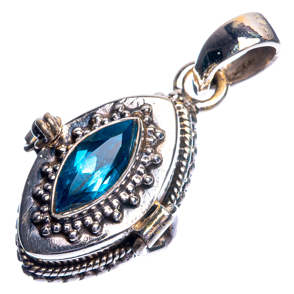 Poison Blue Topaz Pendant 1 3/8" (925 Sterling Silver) P39182