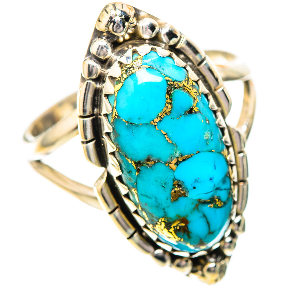 Blue Copper Composite Turquoise Ring Size 8.5 (925 Sterling Silver) RING139778
