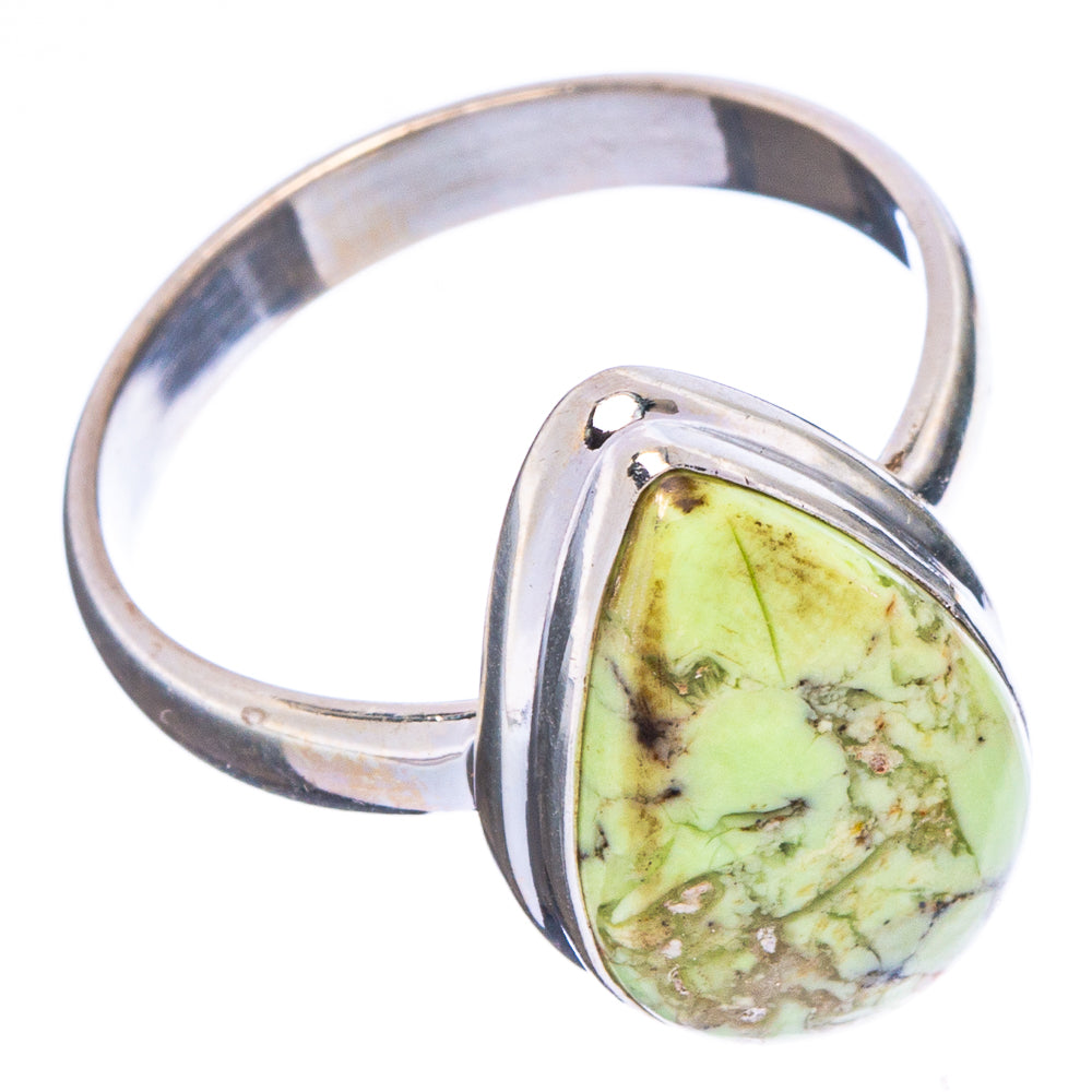 Lemon Chrysoprase Ring Size 9.75 (.925 Sterling Silver)