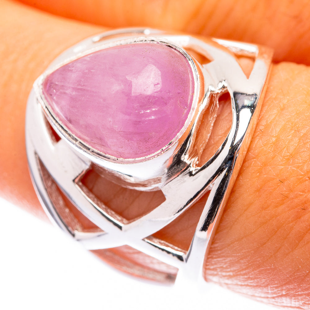 Pink Moonstone Ring Size 7.5 (925 Sterling Silver) R141531