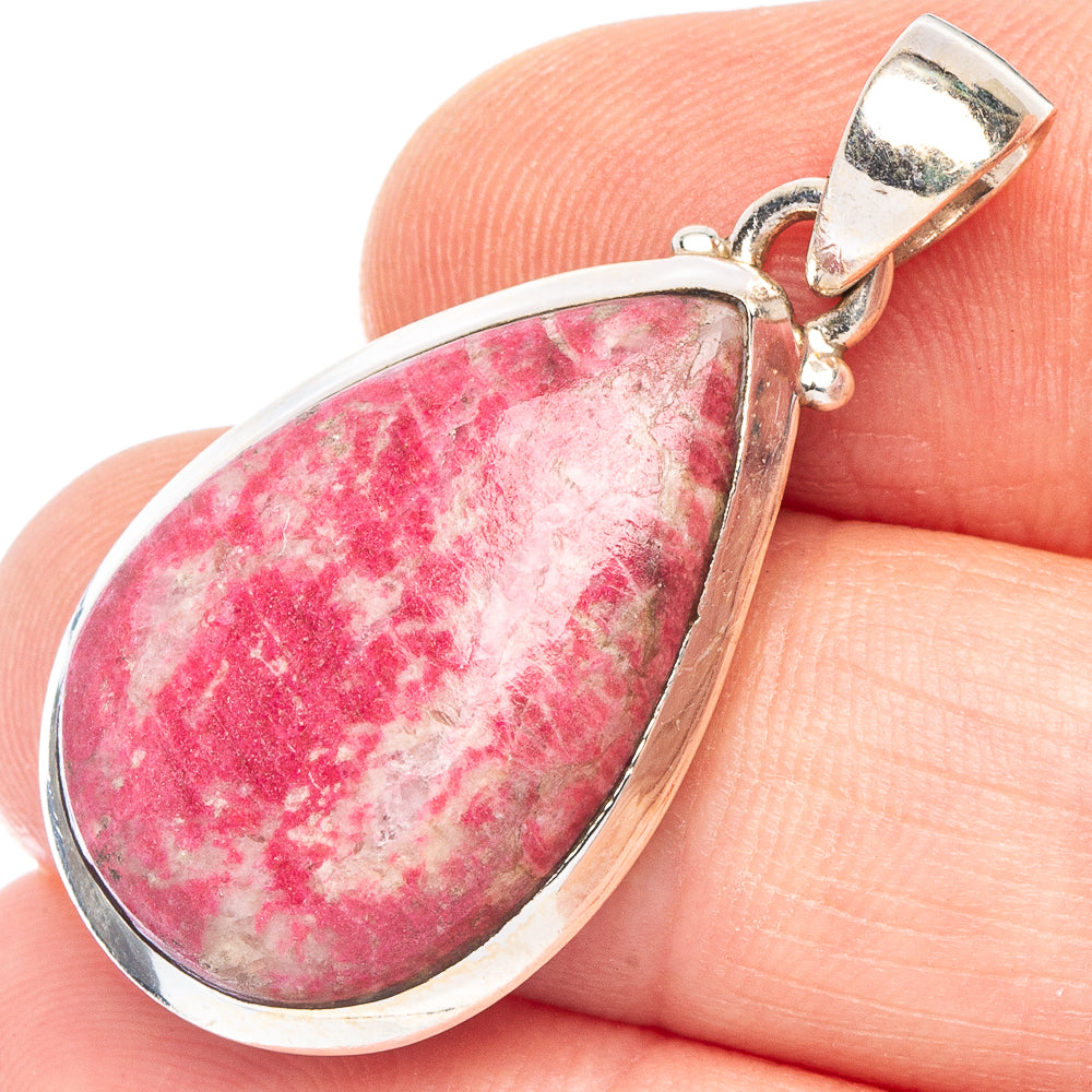 Thulite Pendant 1 3/8" (925 Sterling Silver) P43829