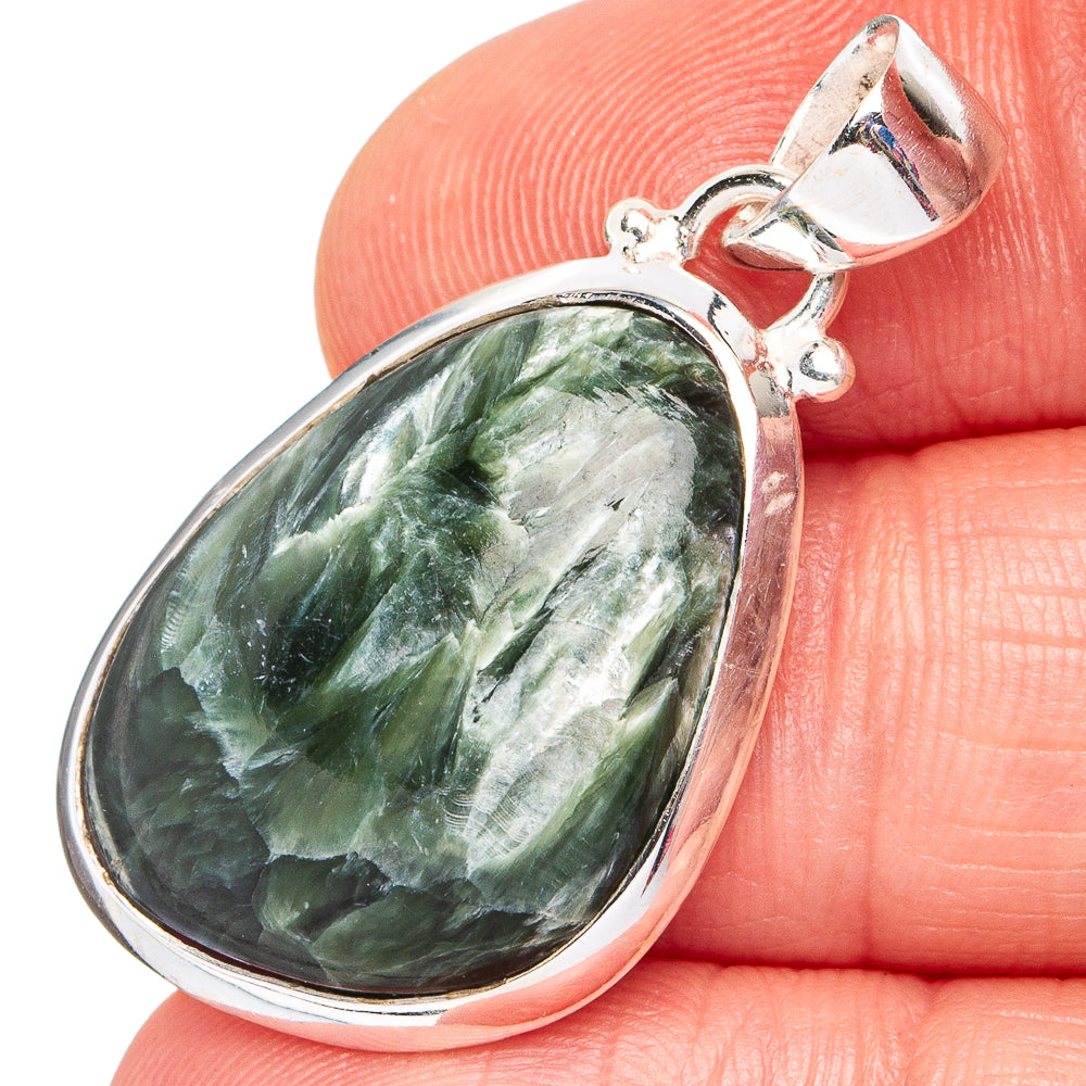 Seraphinite Pendant 1 3/8" (.925 Sterling Silver)