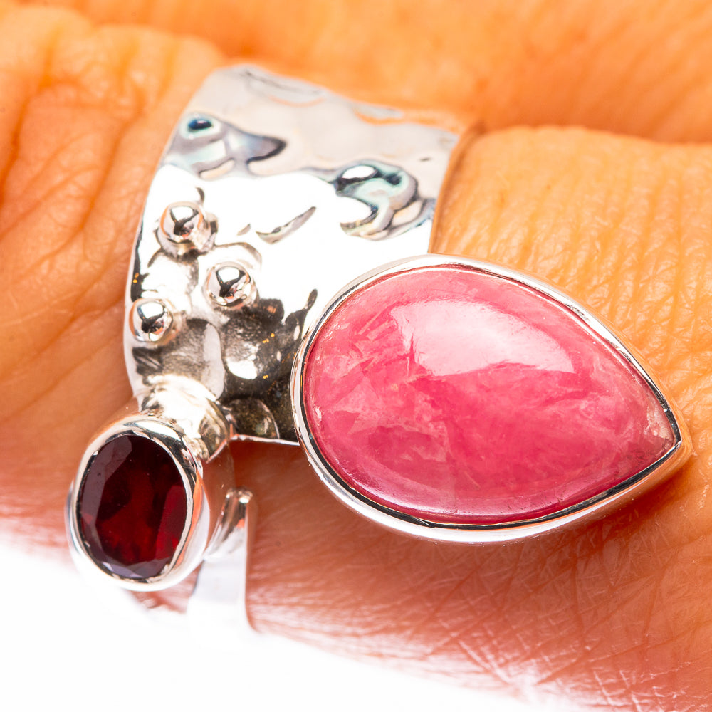 Premium Rhodochrosite, Garnet Ring Size 8.75 (925 Sterling Silver) R141866