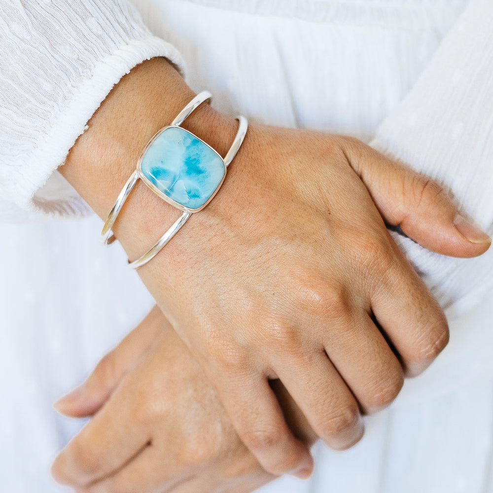 Larimar Cuff Bracelet (925 Sterling Silver) BR90279