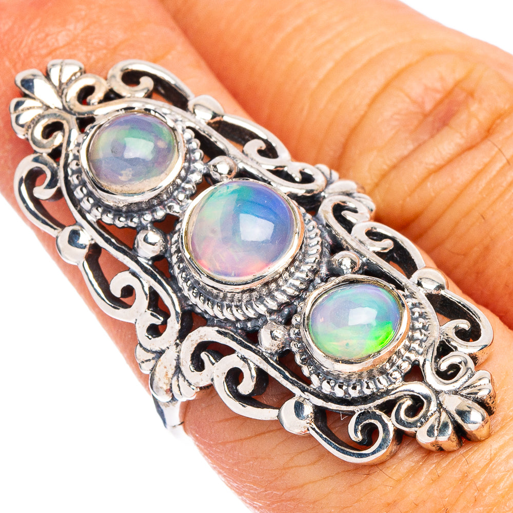 Rare Large Ethiopian Opal 925 Sterling Silver Ring Size 6.5 (925 Sterling Silver) R6377