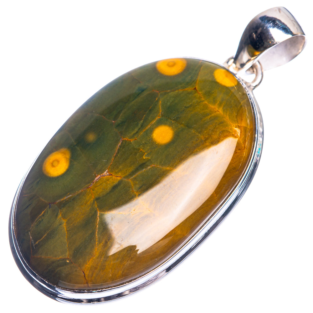 Ocean Jasper 925 Sterling Silver Pendant 2"