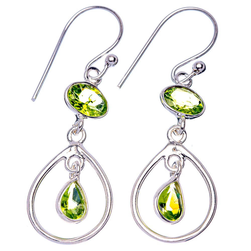 Peridot Dainty Earrings 1 5/8" (925 Sterling Silver) E2071