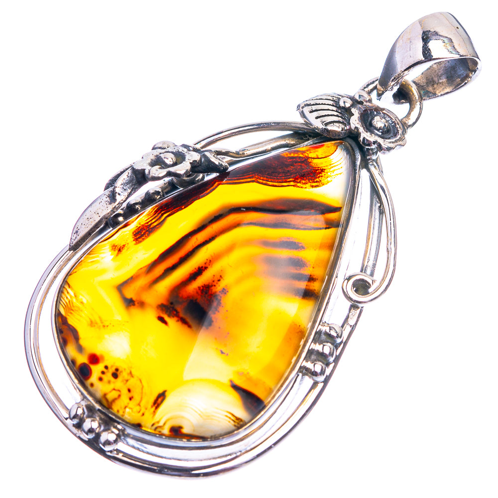 Monanta Agate Pendant 1 3/4" (925 Sterling Silver) P39012