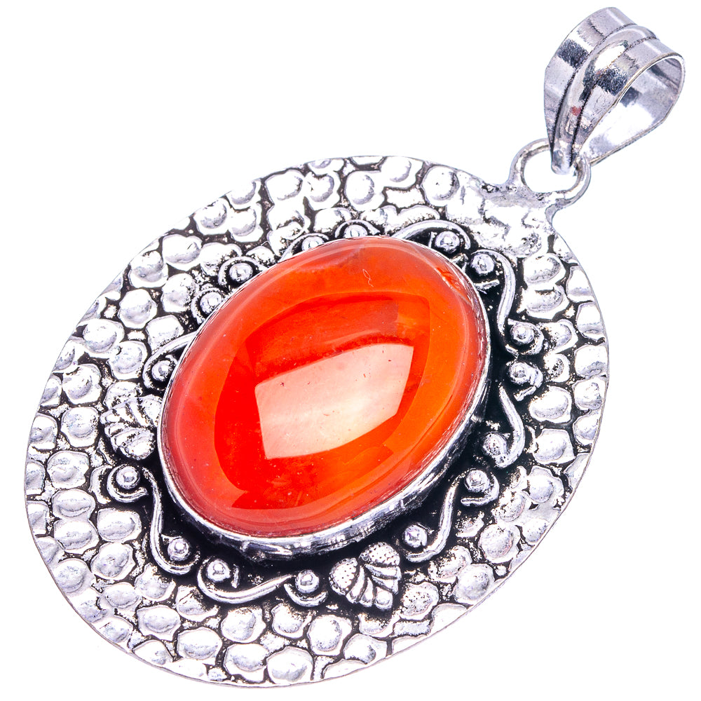 Carnelian Pendant 2 3/8" (German Silver)