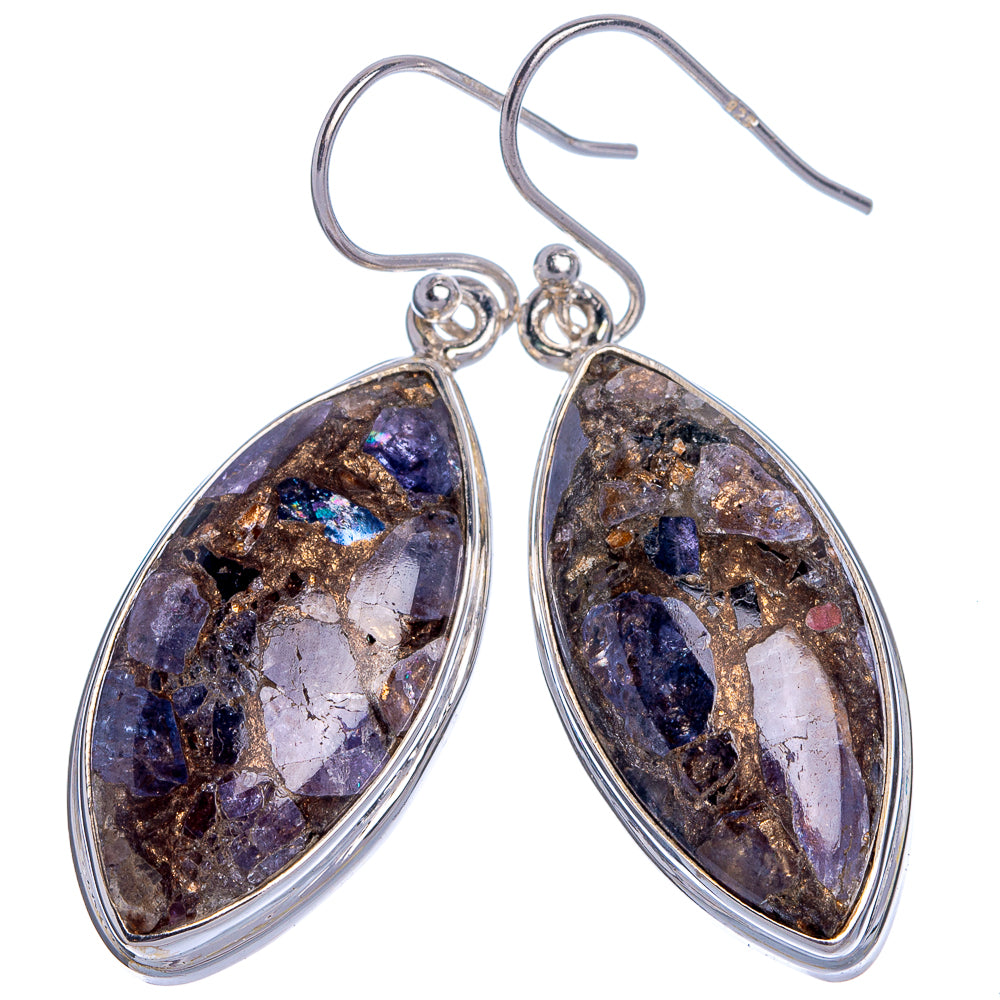 Copper Tanzanite Earrings 1 5/8" (925 Sterling Silver) E433024