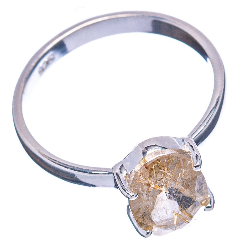 Rutilated Quartz Ring Size 8.25 (.925 Sterling Silver)