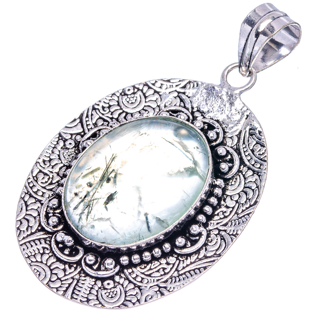 Prehnite Pendant 2 3/8" (German Silver)
