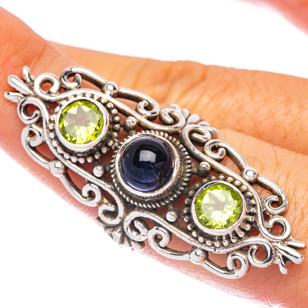 Large Kyanite, Peridot Ring Size 8 (925 Sterling Silver) R144929