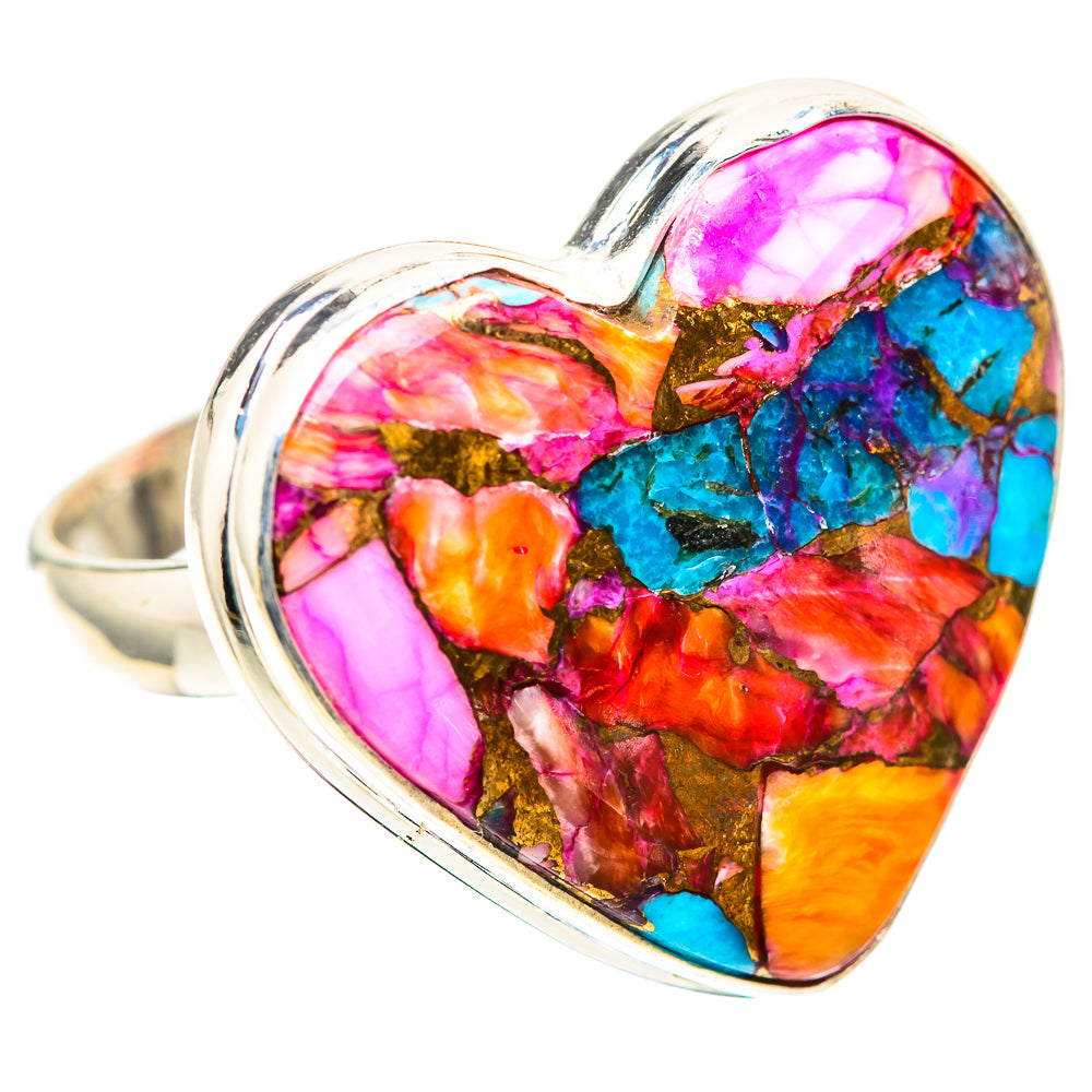 Large Kingman Pink Dahlia Turquoise 925 Sterling Silver Ring Size 11 (925 Sterling Silver) RING139493