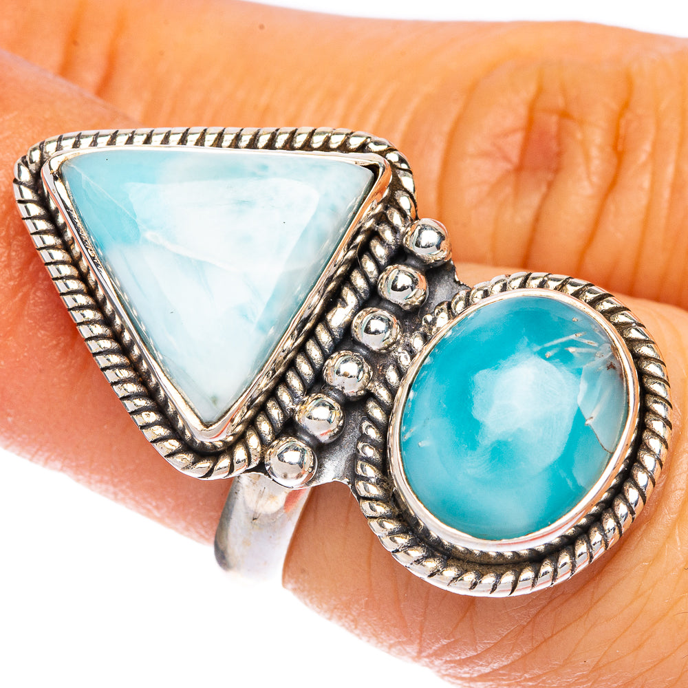 Large Larimar Ring Size 5 (925 Sterling Silver) R1196