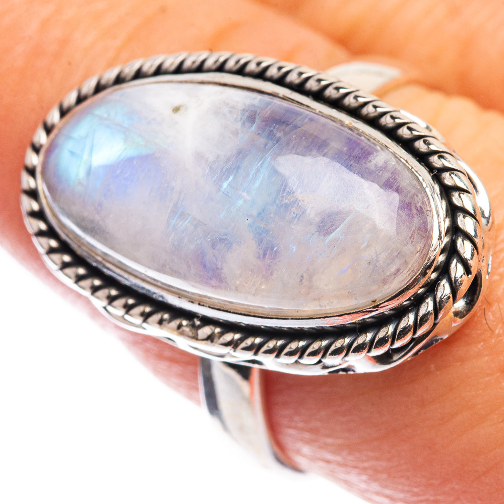Rainbow Moonstone Ring Size 8 (925 Sterling Silver) RING143236