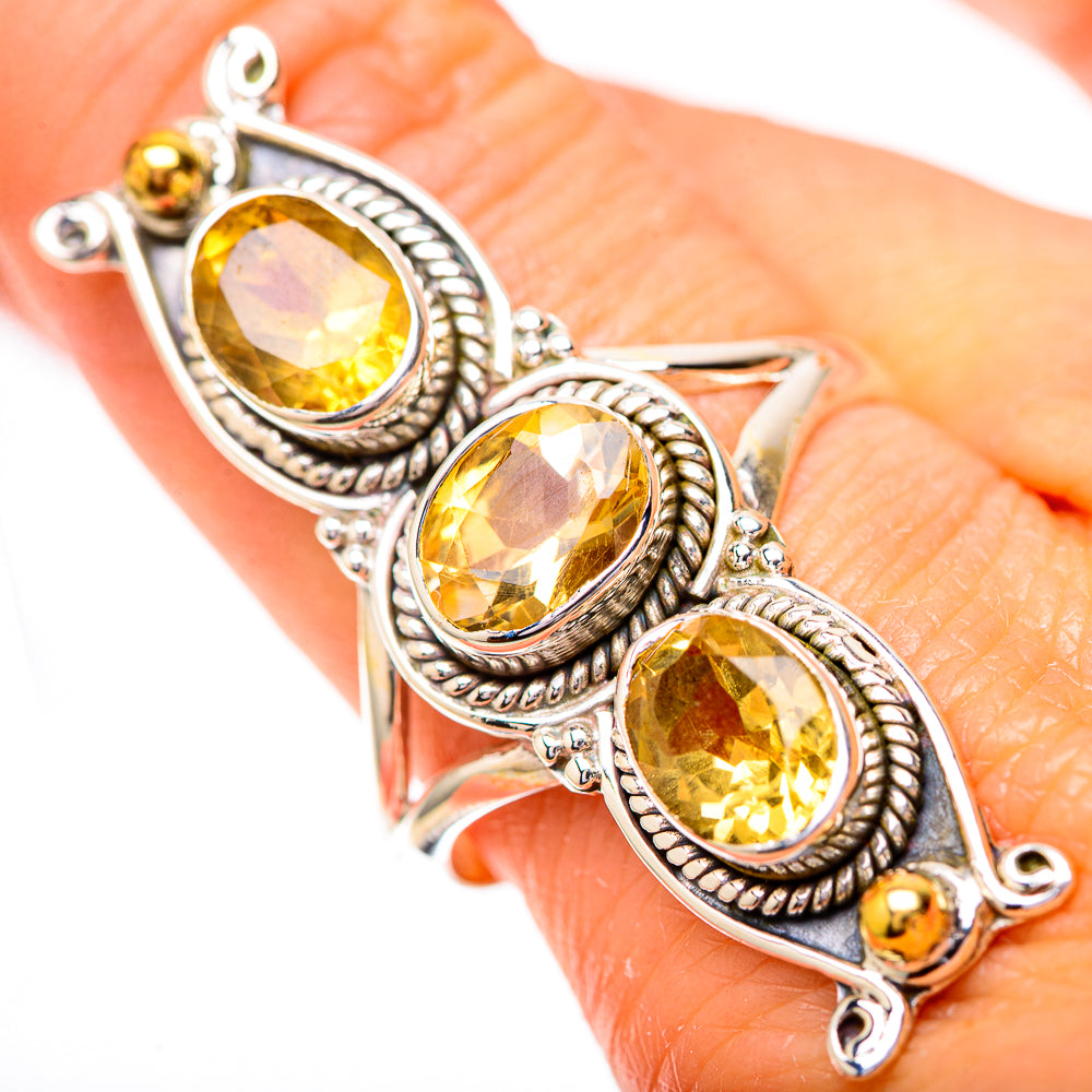 Large Faceted Citrine Ring Size 9.75 (925 Sterling Silver) RING139838