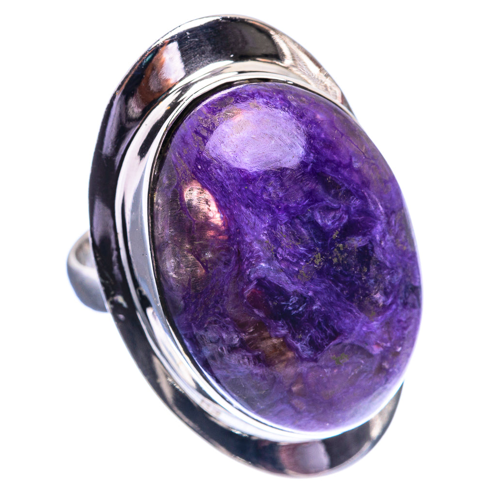 Large Charoite Ring Size 8.5 (925 Sterling Silver) R142208