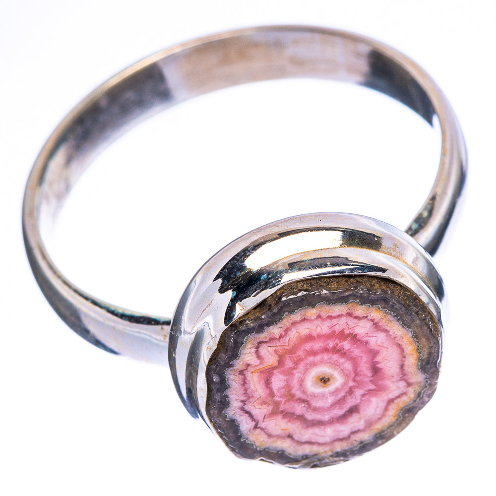 Rare Rhodochrosite Stalactite Ring Size 9 (925 Sterling Silver) R1384
