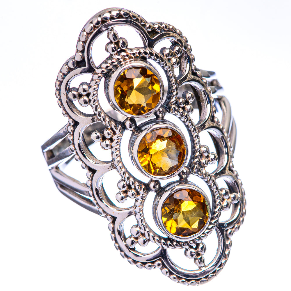 Faceted Citrine Ring Size 7.5 (925 Sterling Silver) R142625