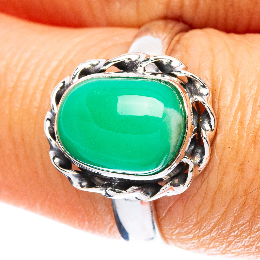Chrysoprase Ring Size 7 (925 Sterling Silver) R5025