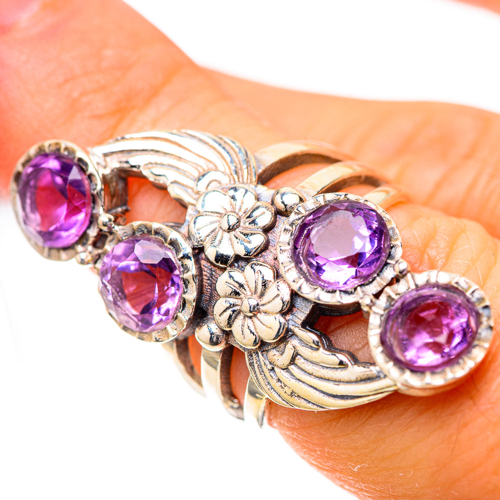 Large Faceted Amethyst 925 Sterling Silver Ring Size 6 (925 Sterling Silver) RING139671