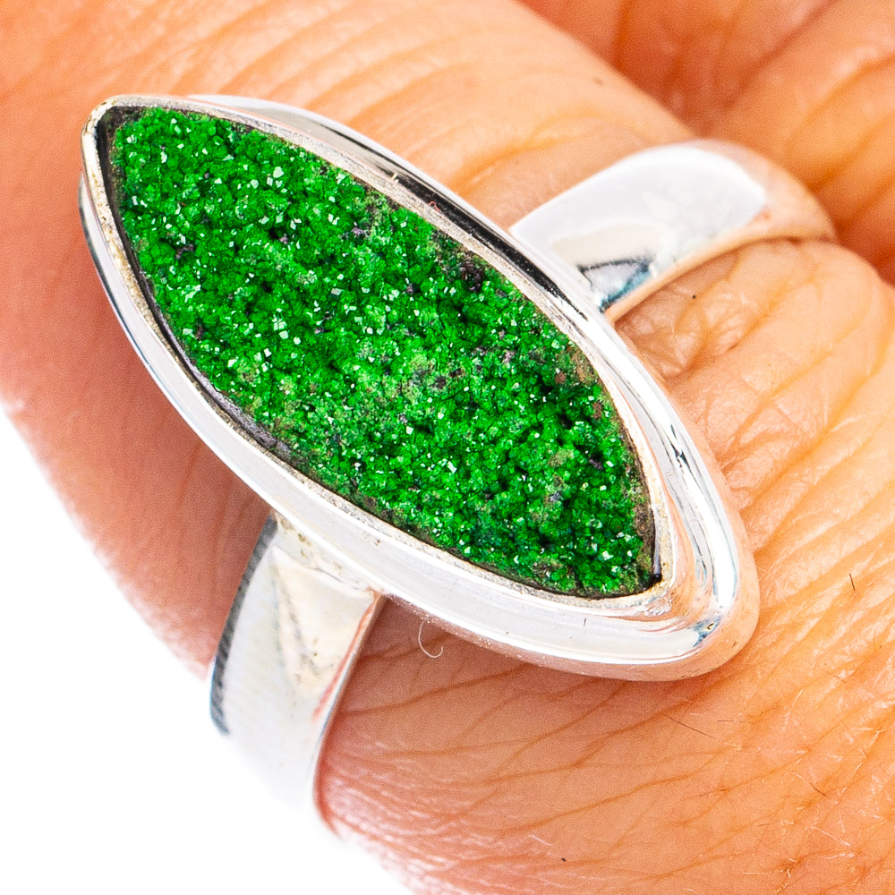 Rare Uvarovite Garnet Ring Size 8 (925 Sterling Silver) R8492