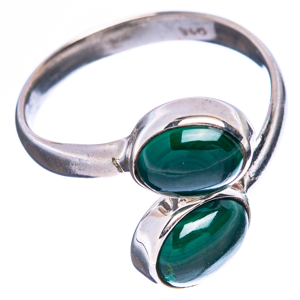 Malachite Dainty Ring Size 7 Adjustable (925 Sterling Silver) R5126