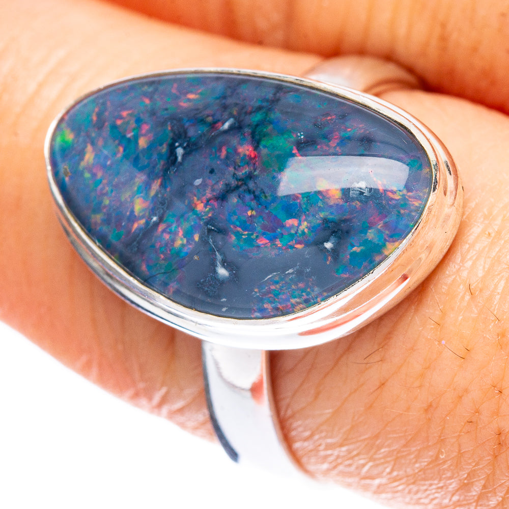 Rare Triplet Opal Ring Size 9 (925 Sterling Silver) R2362