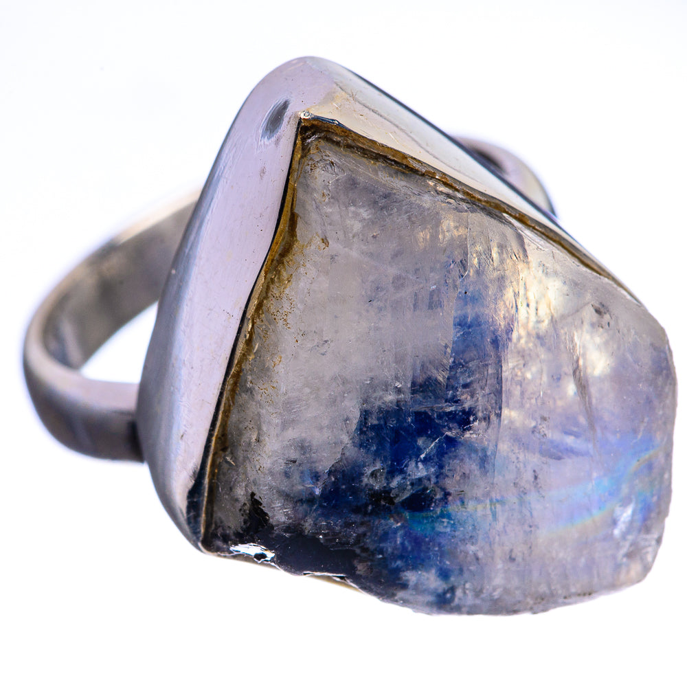 Rough Rainbow Moonstone Ring Size 6.5 (925 Sterling Silver) R142945