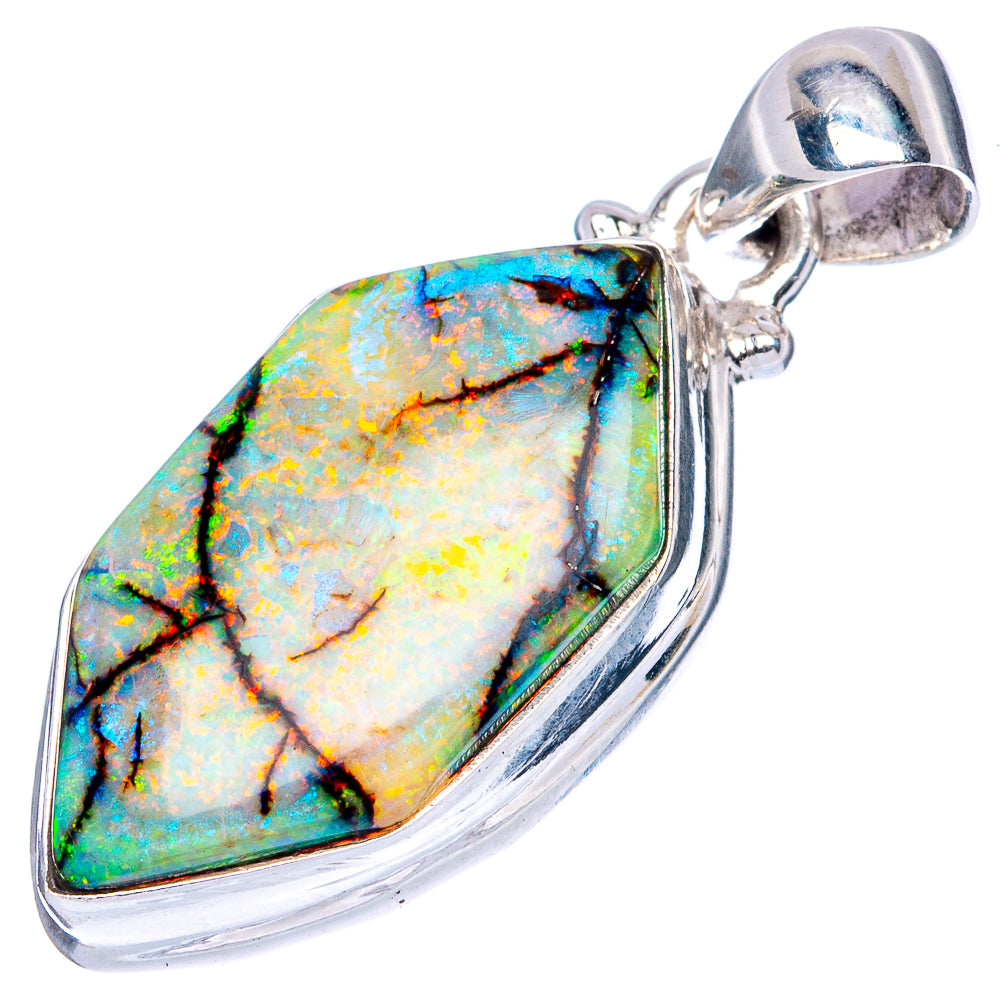Rare Sterling Opal Pendant 1 3/8" (925 Sterling Silver) P42045