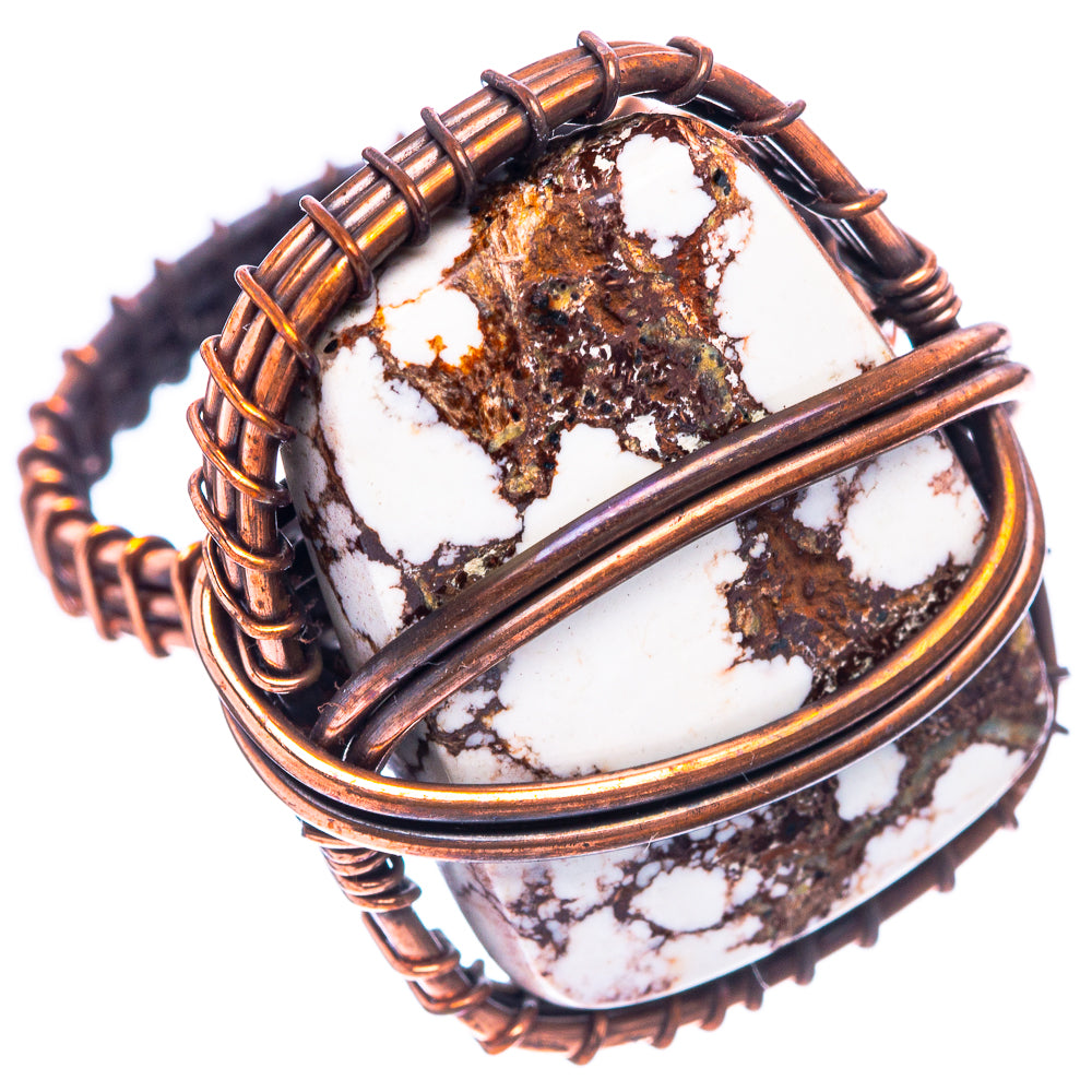 Wild Horse Jasper Ring Size 7.75 (Oxidized Copper)