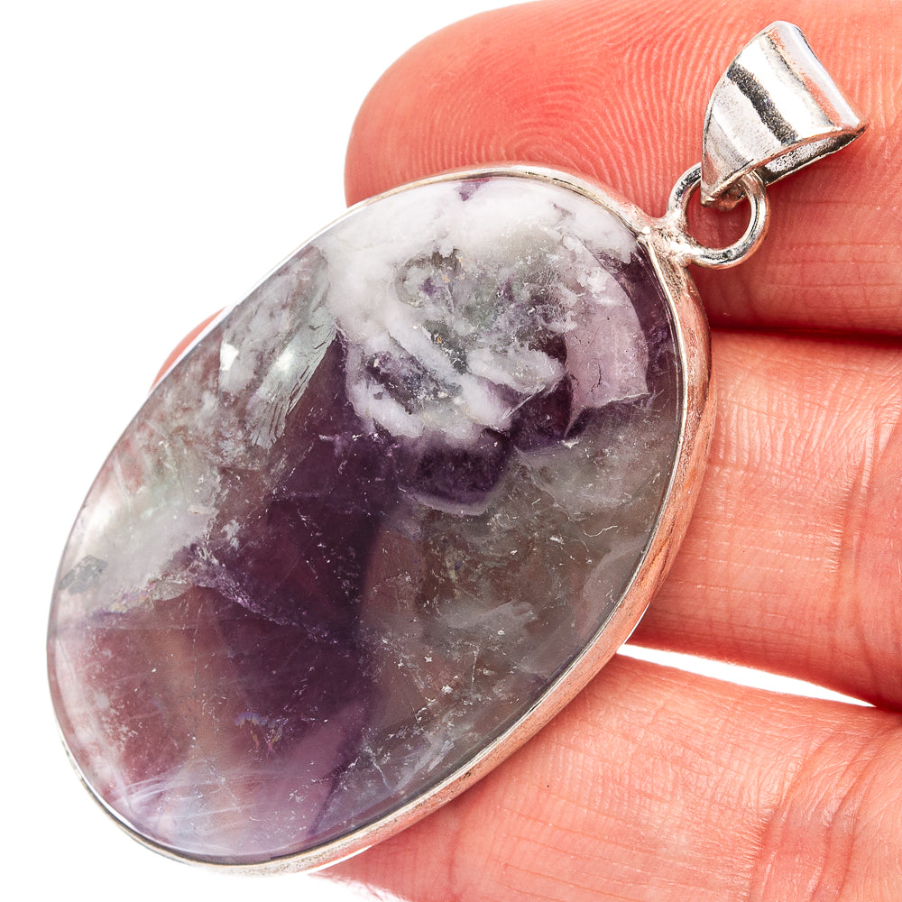 Fluorite Pendant 2" (Silver Plated)
