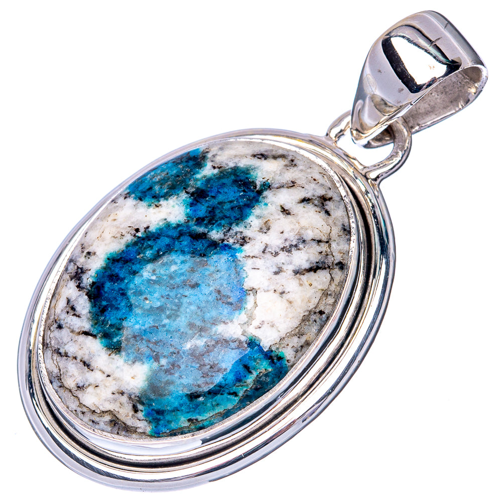 K2 Blue Azurite Pendant 1 3/8" (925 Sterling Silver) P40940