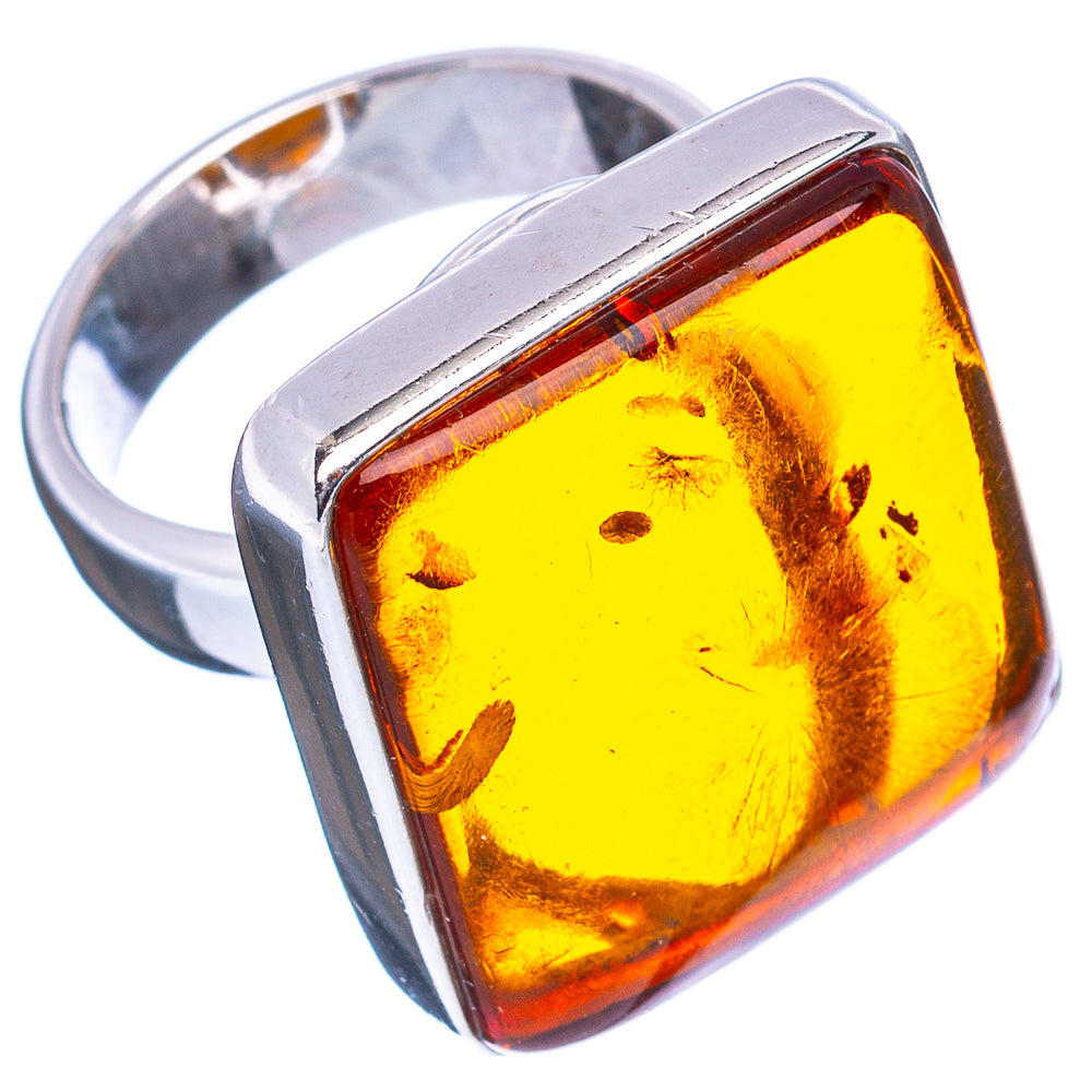 Baltic Amber Ring Size 5 Adjustable (.925 Sterling Silver)