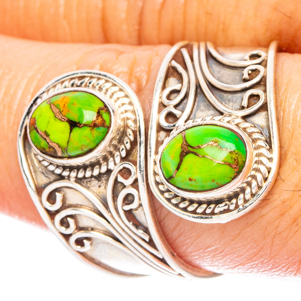 Green Copper Composite Turquoise 925 Sterling Silver Ring Size 8.5 (925 Sterling Silver) R6217