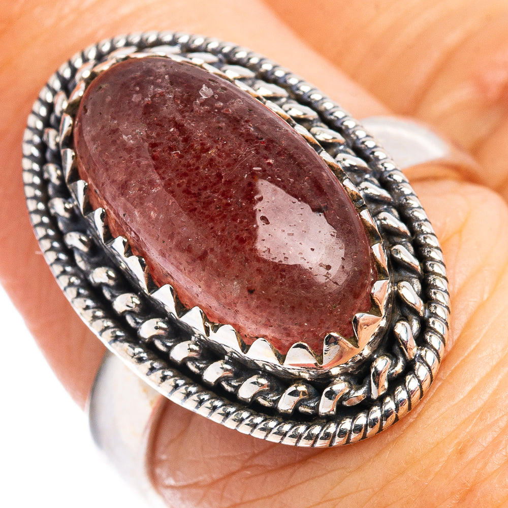 Strawberry Quartz Ring Size 7 (.925 Sterling Silver)